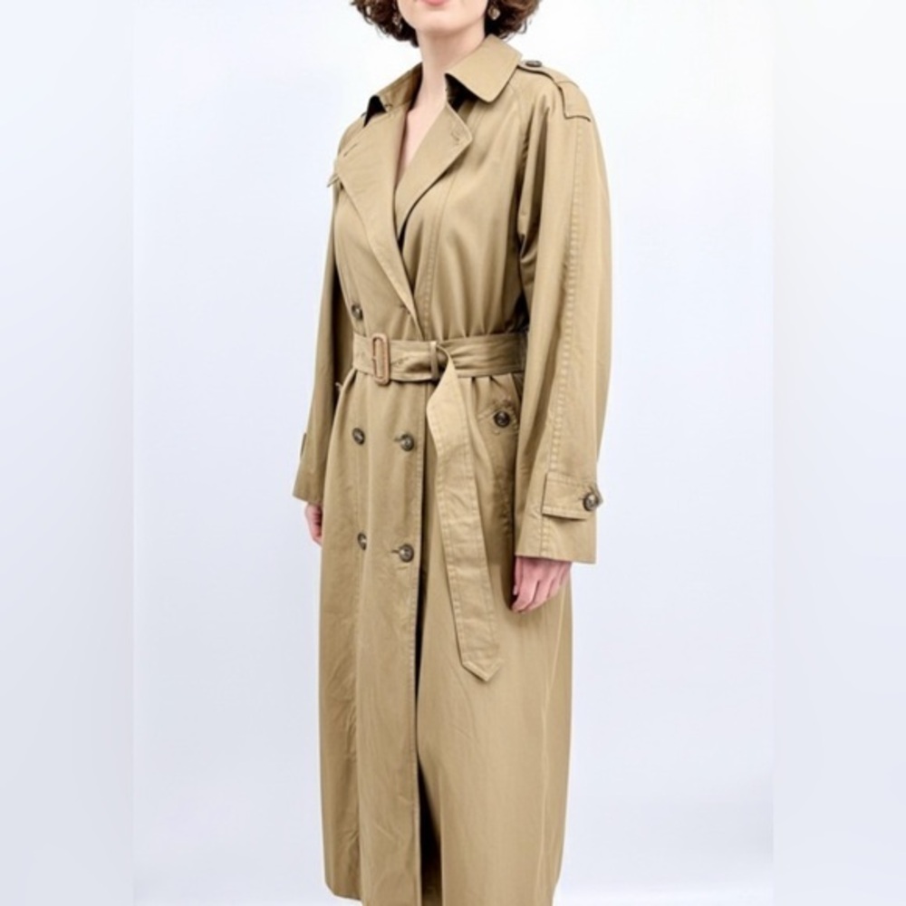 SANYO VINTAGE Double Breasted Trench Coat With Removable Wool Liner Khaki